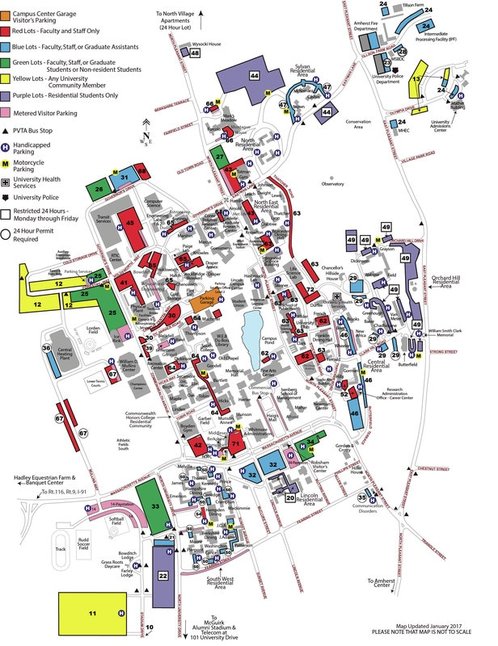 Umass Amherst Parking Map